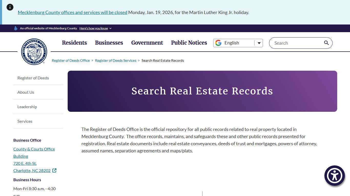 Search Real Estate Records | Register of Deeds Office
